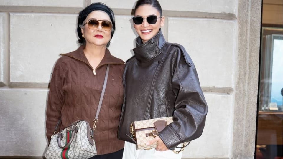 Pia Wurtzbach and Her Mom Cheryl Alonzo Have a Matching Moment in Gucci